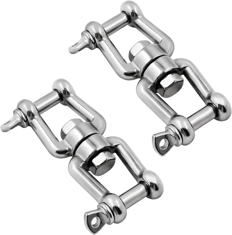 MEMUME Store Boat Anchor Swivel Shackle 1/4 inch 5/16 inch 3/8 inch 1/2 inch (4 Size) Jaw - Jaw Anchor China Swivel Connector 316 Stainless Steel Marine Grade Double Shackle - Image 1